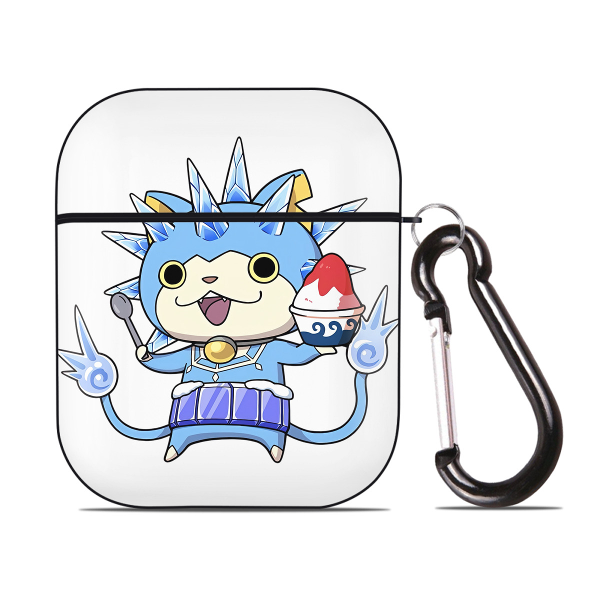 （画像用） 妖怪ウォッチ Yo-kai Watch AirPods 第2世代保護ケース ハードシェル ブラック 耐衝撃・防指紋・カラビナ付き