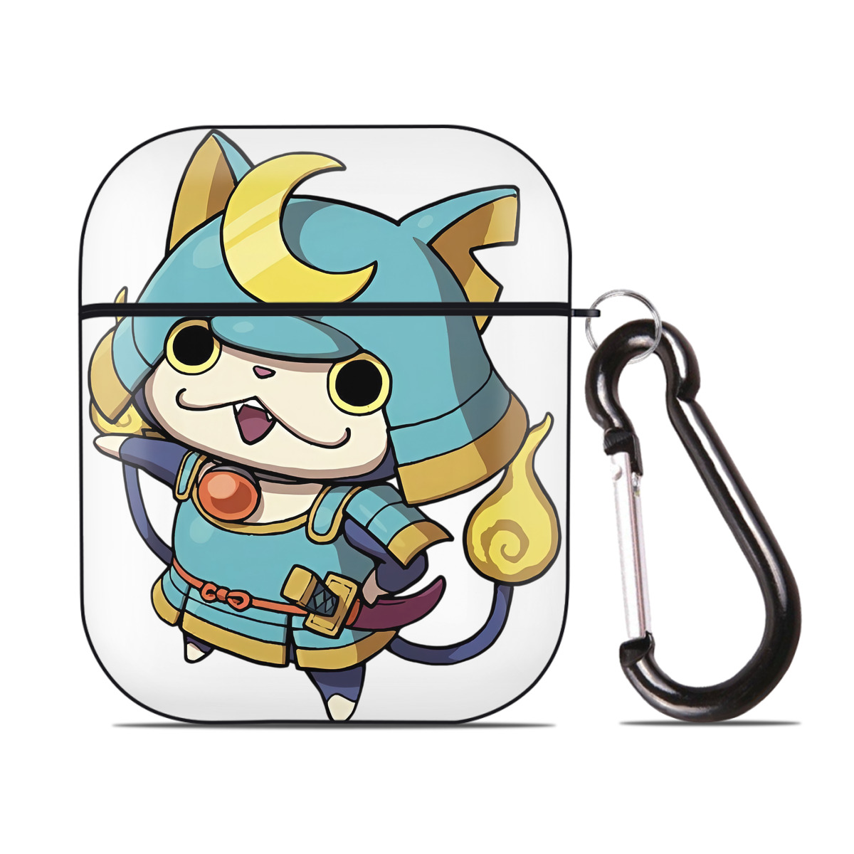 （画像用） 妖怪ウォッチ Yo-kai Watch AirPods 第2世代保護ケース ハードシェル ブラック 耐衝撃・防指紋・カラビナ付き