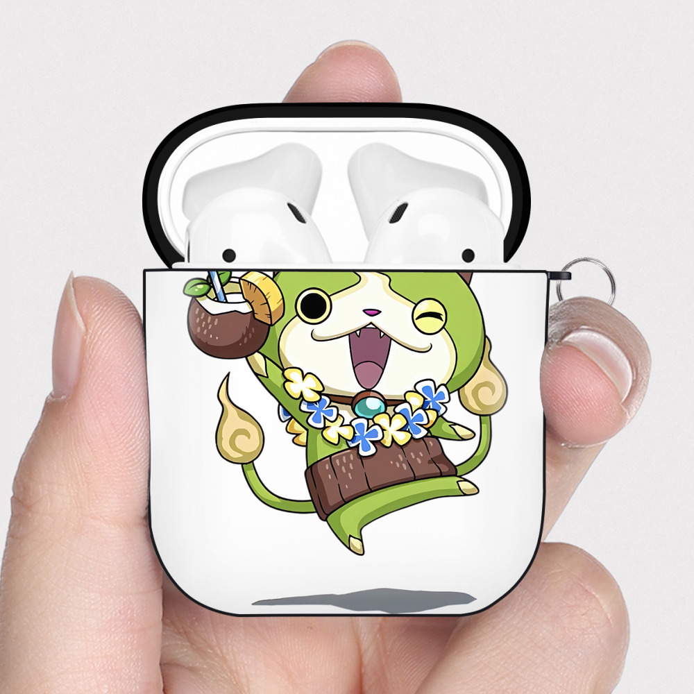 （画像用） 妖怪ウォッチ Yo-kai Watch AirPods 第2世代保護ケース ハードシェル ブラック 耐衝撃・防指紋・カラビナ付き