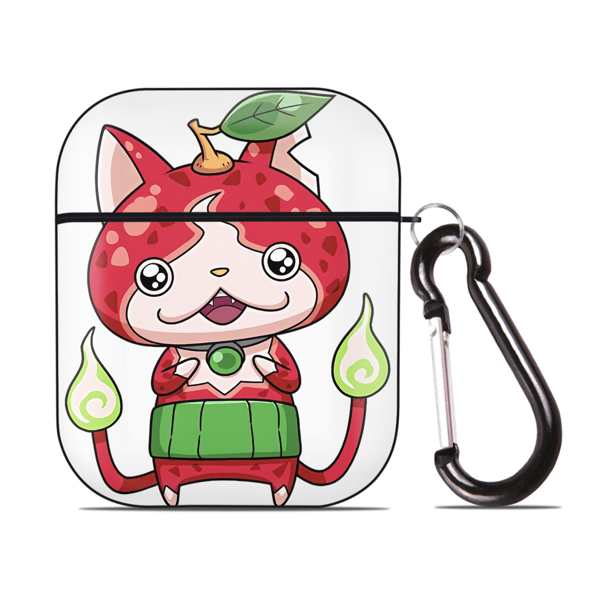 （画像用） 妖怪ウォッチ Yo-kai Watch AirPods 第2世代保護ケース ハードシェル ブラック 耐衝撃・防指紋・カラビナ付き