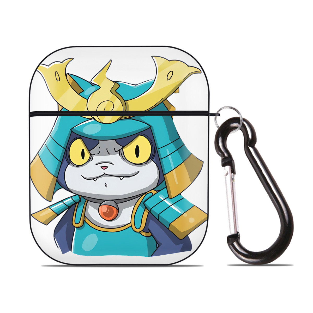 （画像用） 妖怪ウォッチ Yo-kai Watch AirPods 第2世代保護ケース ハードシェル ブラック 耐衝撃・防指紋・カラビナ付き