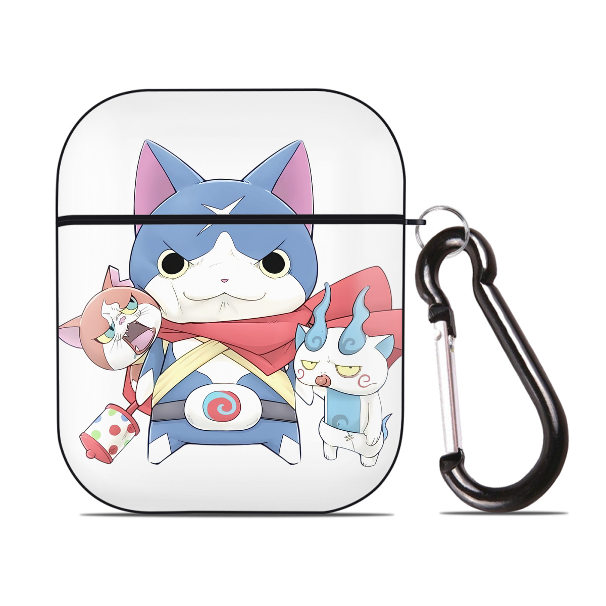 （画像用） 妖怪ウォッチ Yo-kai Watch AirPods 第2世代保護ケース ハードシェル ブラック 耐衝撃・防指紋・カラビナ付き
