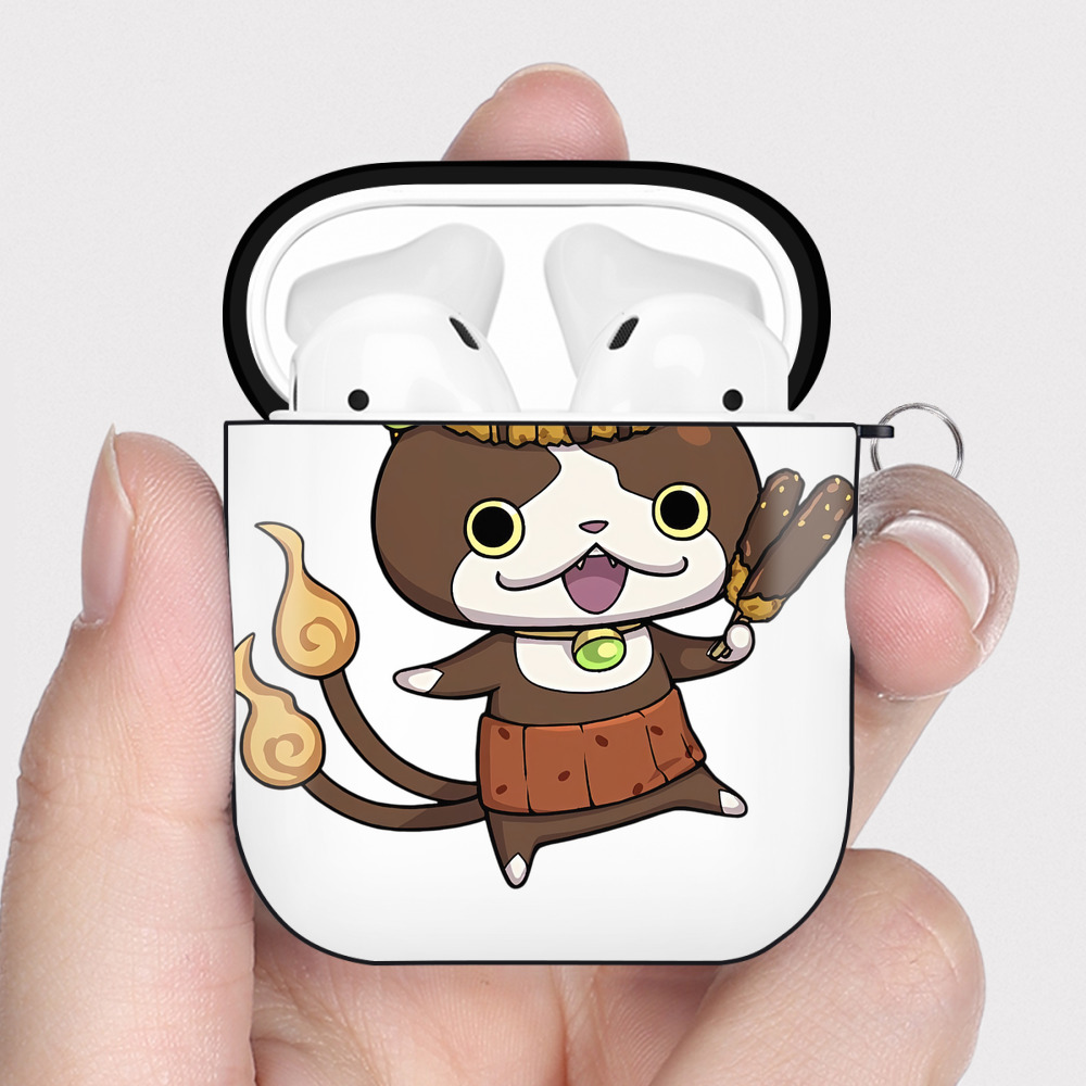 （画像用） 妖怪ウォッチ Yo-kai Watch AirPods 第2世代保護ケース ハードシェル ブラック 耐衝撃・防指紋・カラビナ付き