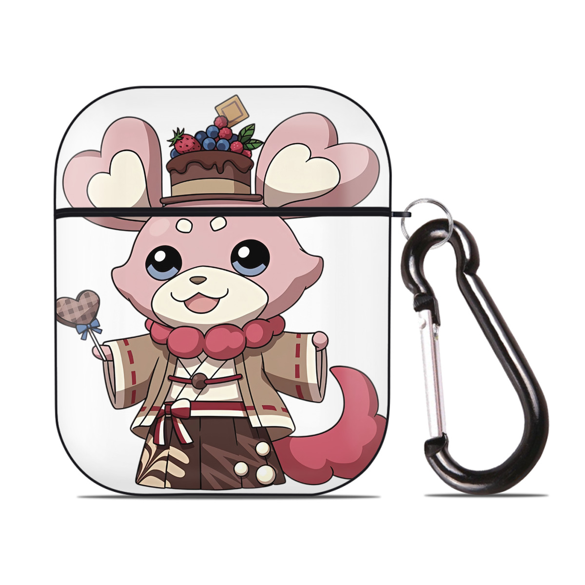 （画像用） 妖怪ウォッチ Yo-kai Watch AirPods 第2世代保護ケース ハードシェル ブラック 耐衝撃・防指紋・カラビナ付き