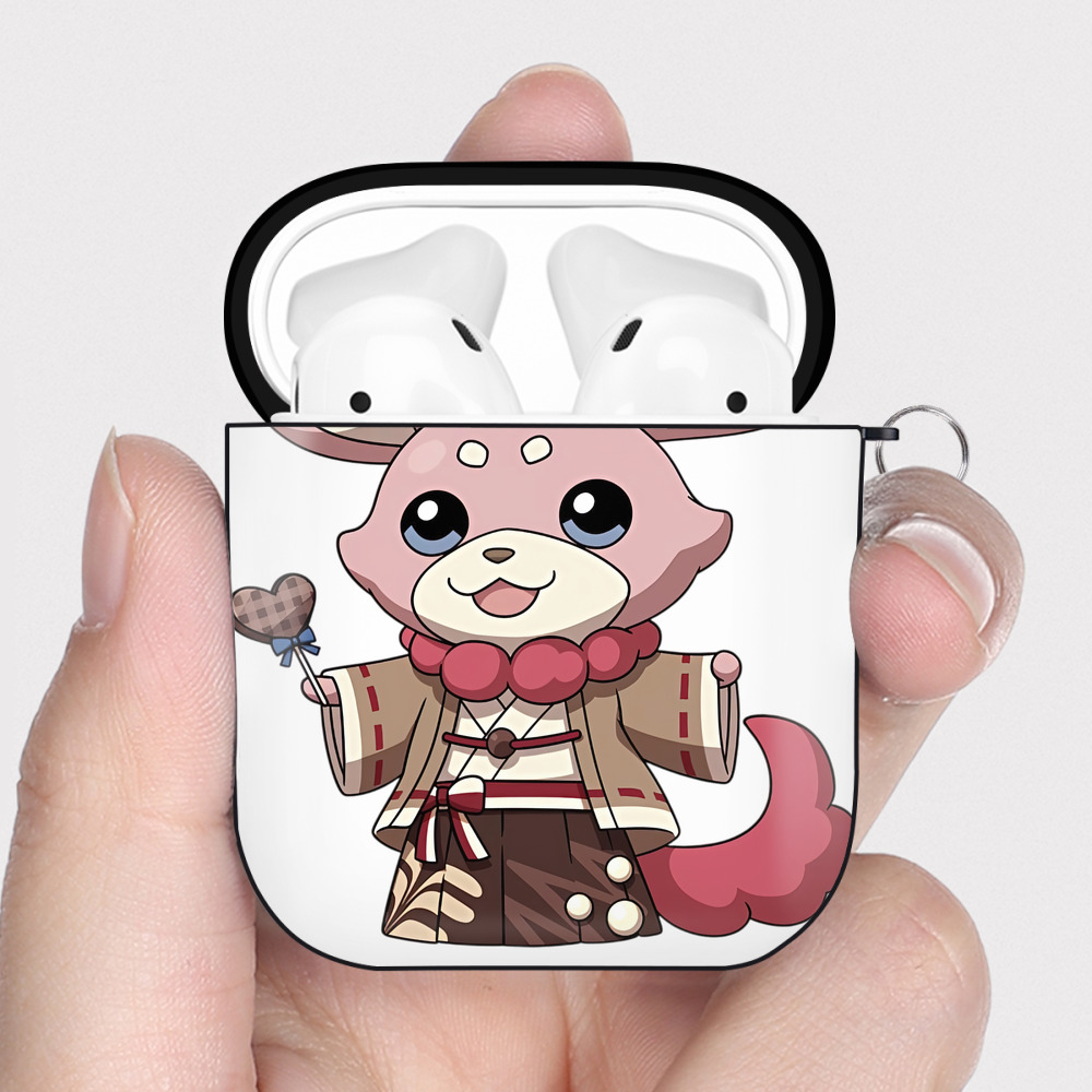 （画像用） 妖怪ウォッチ Yo-kai Watch AirPods 第2世代保護ケース ハードシェル ブラック 耐衝撃・防指紋・カラビナ付き