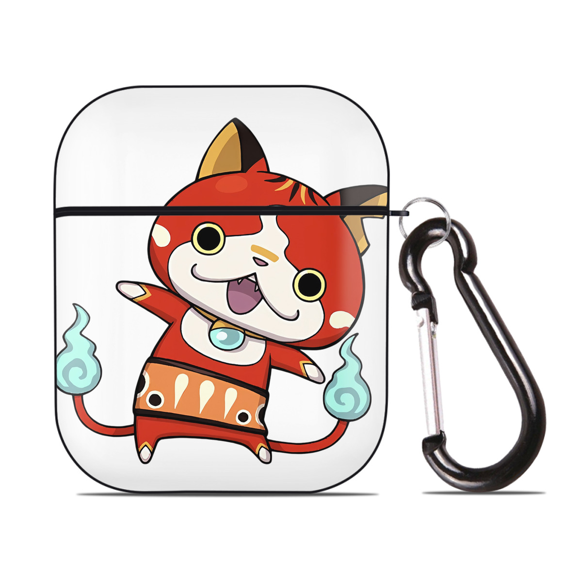 （画像用） 妖怪ウォッチ Yo-kai Watch AirPods 第2世代保護ケース ハードシェル ブラック 耐衝撃・防指紋・カラビナ付き