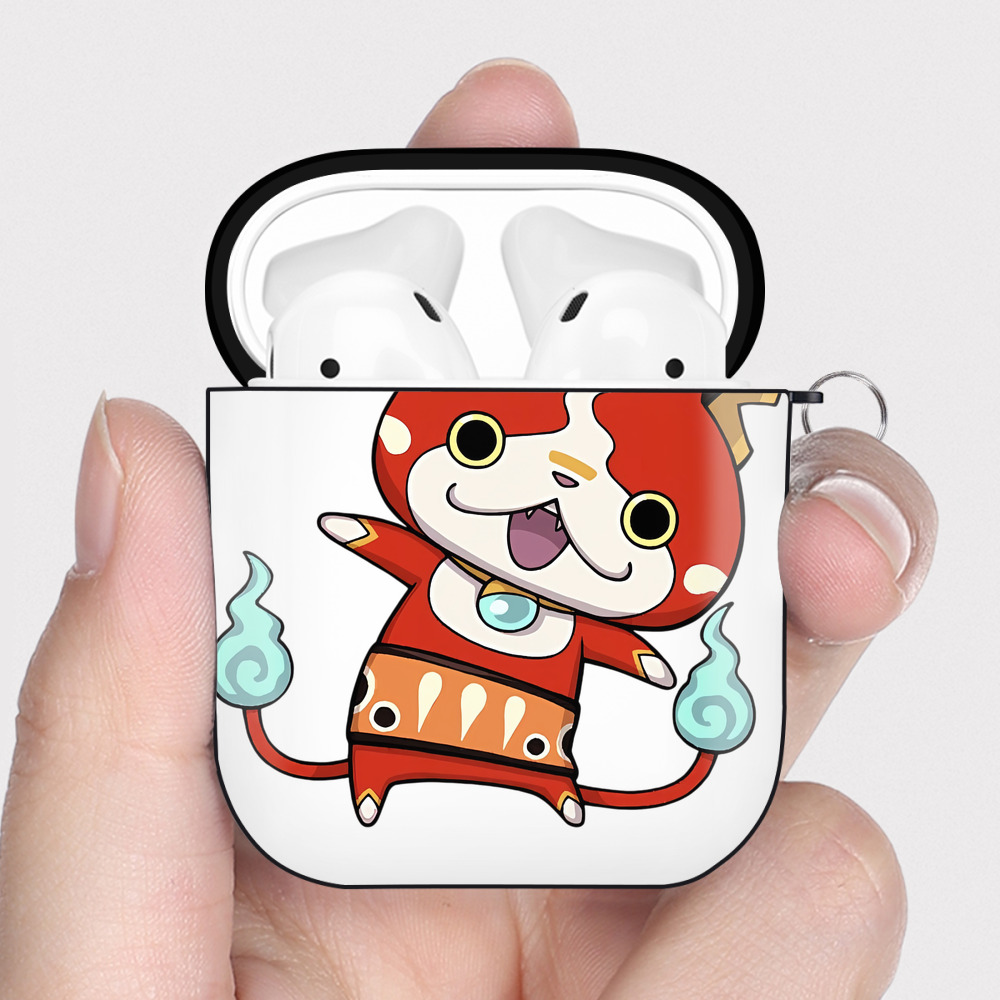 （画像用） 妖怪ウォッチ Yo-kai Watch AirPods 第2世代保護ケース ハードシェル ブラック 耐衝撃・防指紋・カラビナ付き