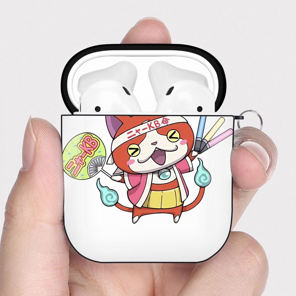（画像用） 妖怪ウォッチ Yo-kai Watch AirPods 第2世代保護ケース ハードシェル ブラック 耐衝撃・防指紋・カラビナ付き
