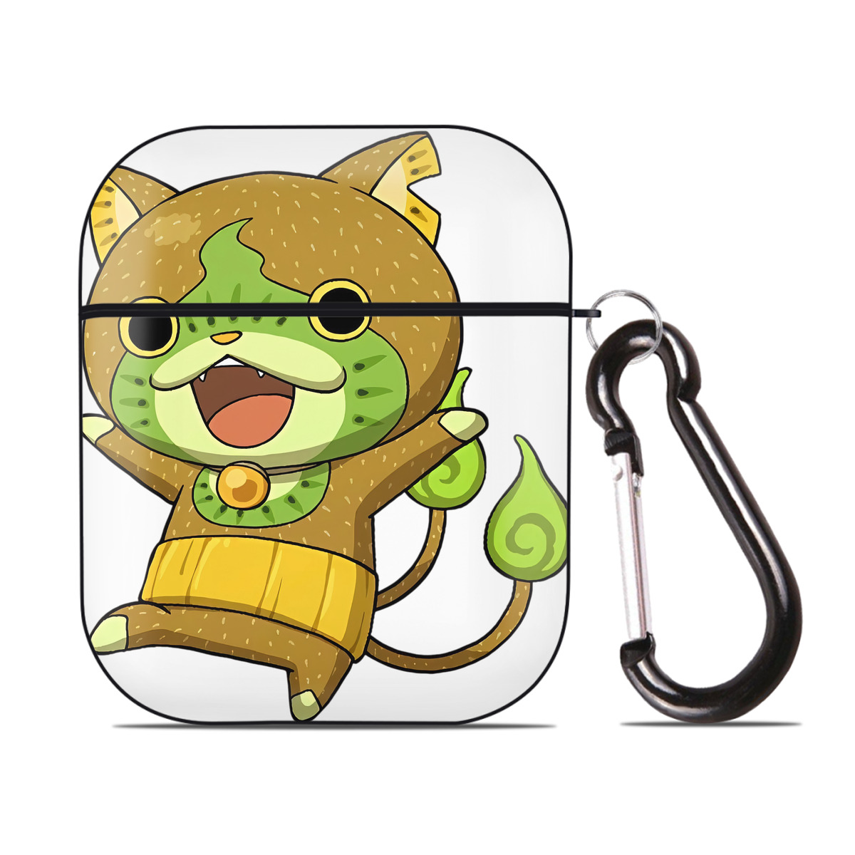 （画像用） 妖怪ウォッチ Yo-kai Watch AirPods 第2世代保護ケース ハードシェル ブラック 耐衝撃・防指紋・カラビナ付き