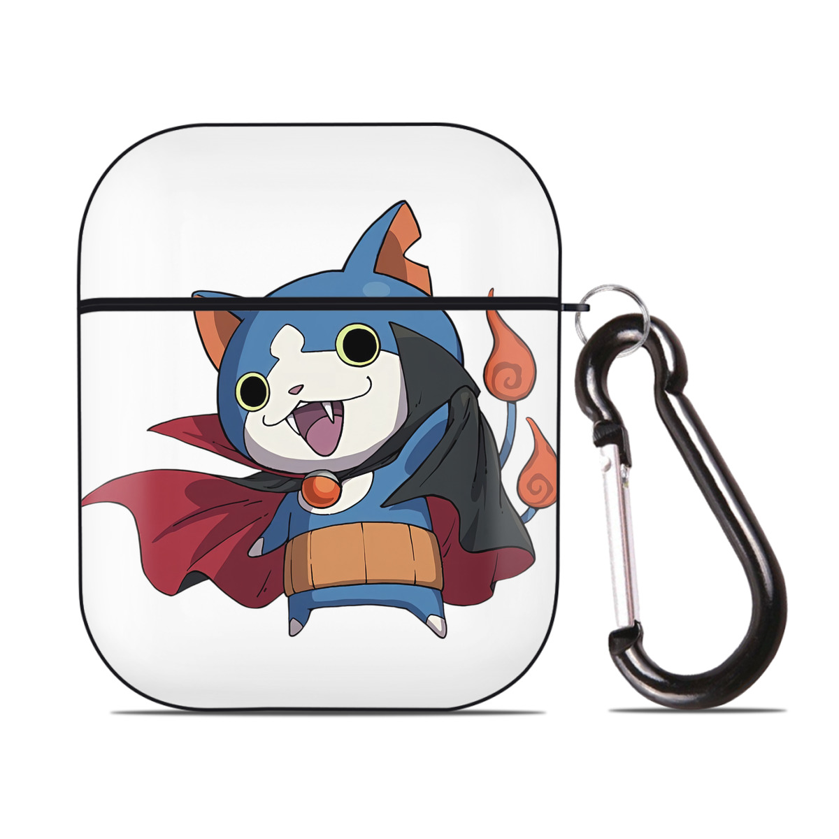 （画像用） 妖怪ウォッチ Yo-kai Watch AirPods 第2世代保護ケース ハードシェル ブラック 耐衝撃・防指紋・カラビナ付き