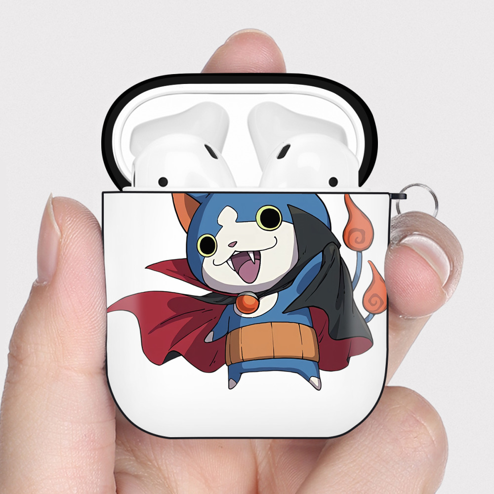 （画像用） 妖怪ウォッチ Yo-kai Watch AirPods 第2世代保護ケース ハードシェル ブラック 耐衝撃・防指紋・カラビナ付き