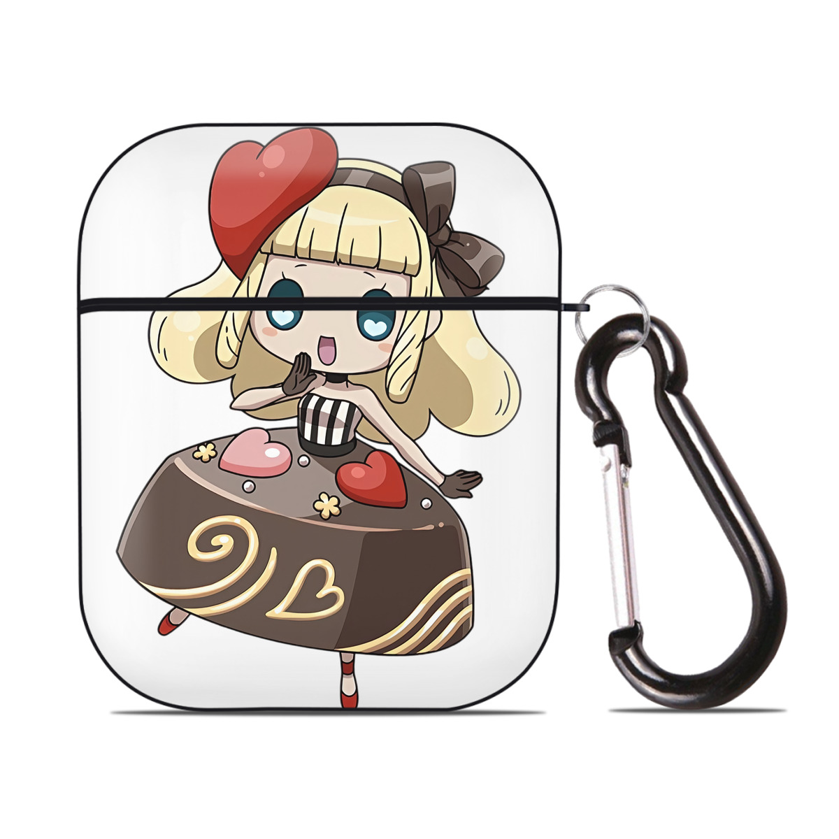 （画像用） 妖怪ウォッチ Yo-kai Watch AirPods 第2世代保護ケース ハードシェル ブラック 耐衝撃・防指紋・カラビナ付き