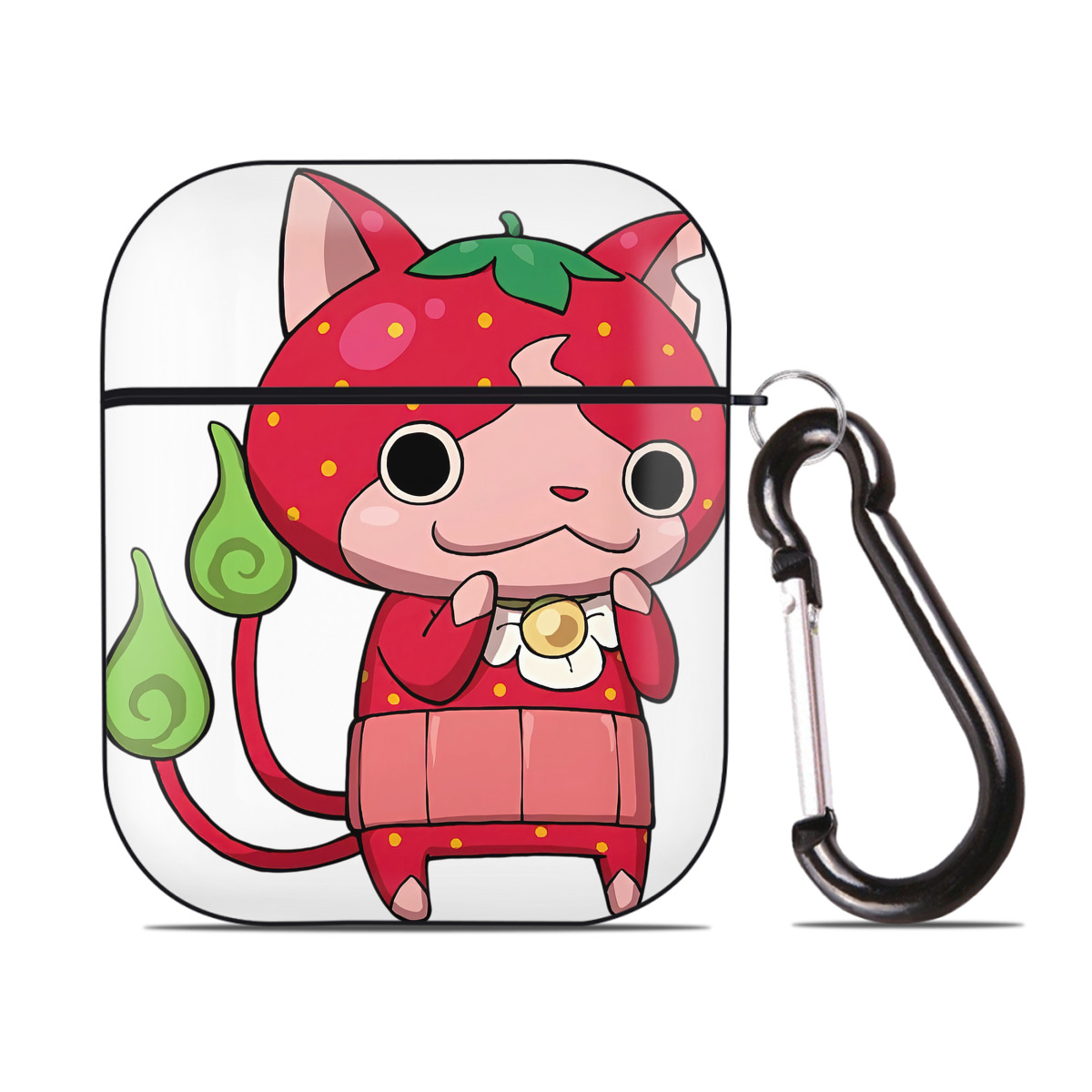 （画像用） 妖怪ウォッチ Yo-kai Watch AirPods 第2世代保護ケース ハードシェル ブラック 耐衝撃・防指紋・カラビナ付き