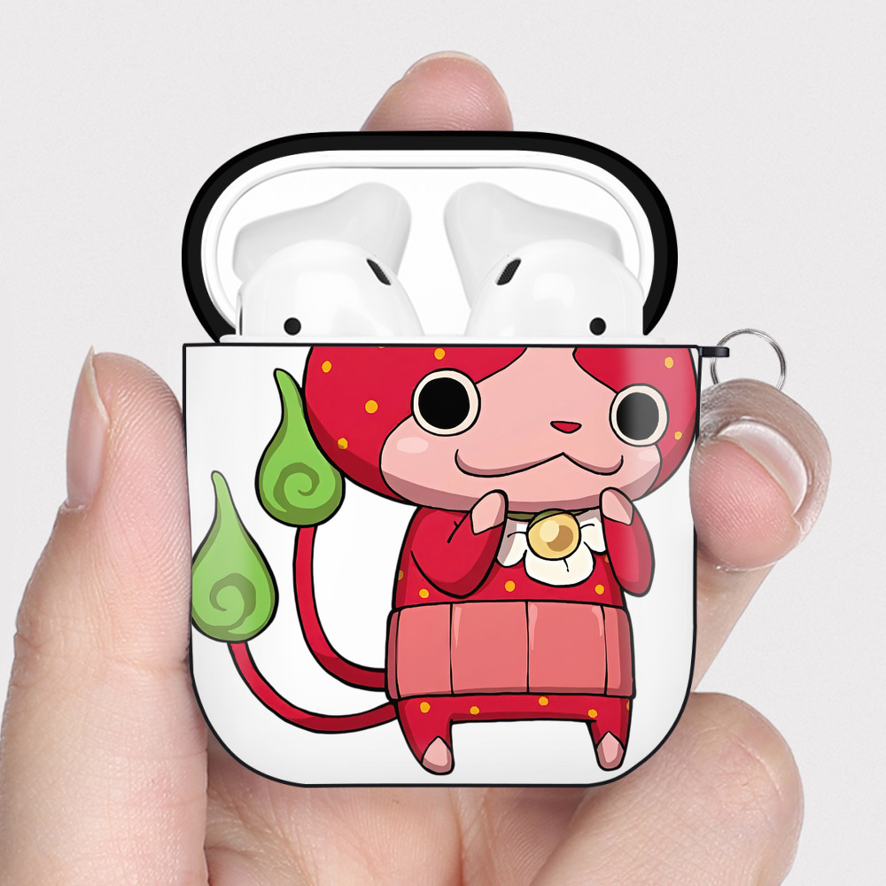 （画像用） 妖怪ウォッチ Yo-kai Watch AirPods 第2世代保護ケース ハードシェル ブラック 耐衝撃・防指紋・カラビナ付き