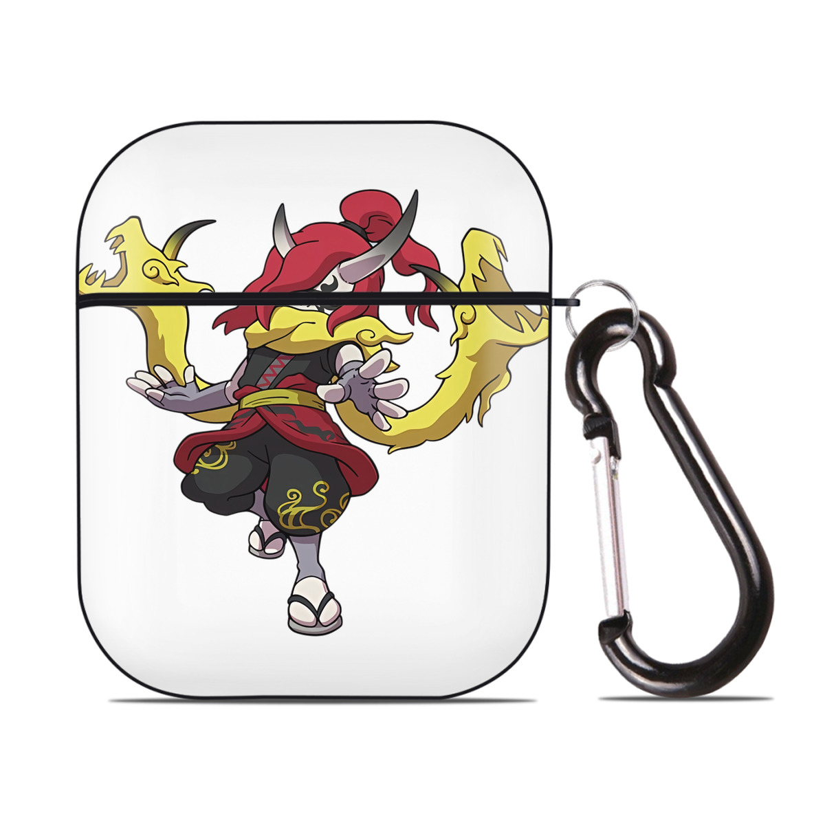 （画像用） 妖怪ウォッチ Yo-kai Watch AirPods 第2世代保護ケース ハードシェル ブラック 耐衝撃・防指紋・カラビナ付き