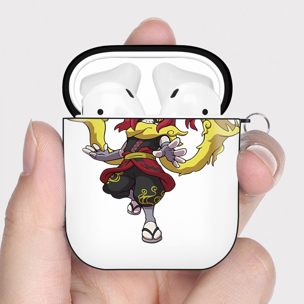 （画像用） 妖怪ウォッチ Yo-kai Watch AirPods 第2世代保護ケース ハードシェル ブラック 耐衝撃・防指紋・カラビナ付き