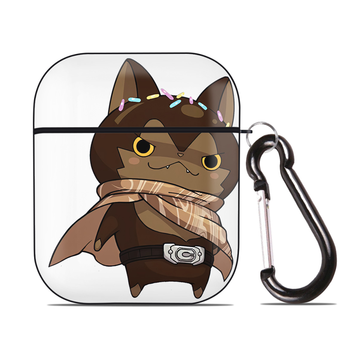 （画像用） 妖怪ウォッチ Yo-kai Watch AirPods 第2世代保護ケース ハードシェル ブラック 耐衝撃・防指紋・カラビナ付き