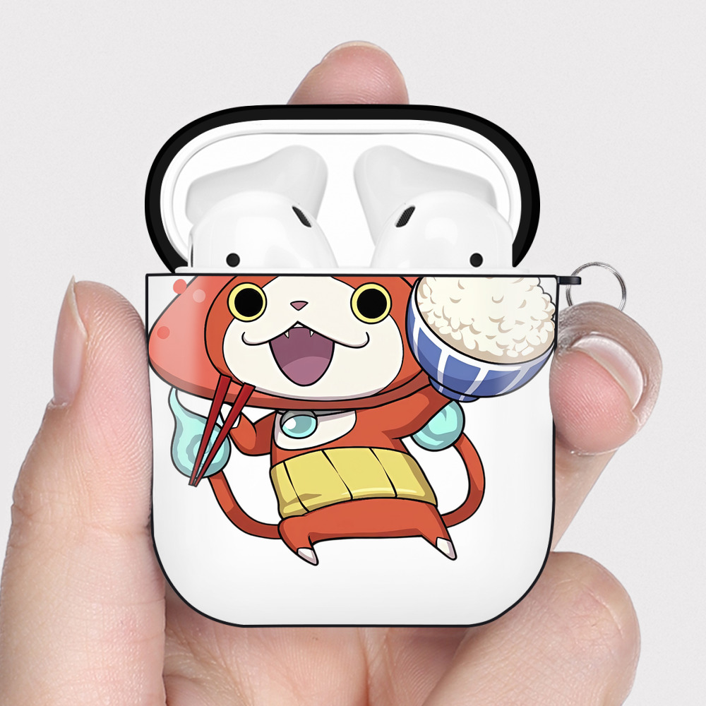 （画像用） 妖怪ウォッチ Yo-kai Watch AirPods 第2世代保護ケース ハードシェル ブラック 耐衝撃・防指紋・カラビナ付き