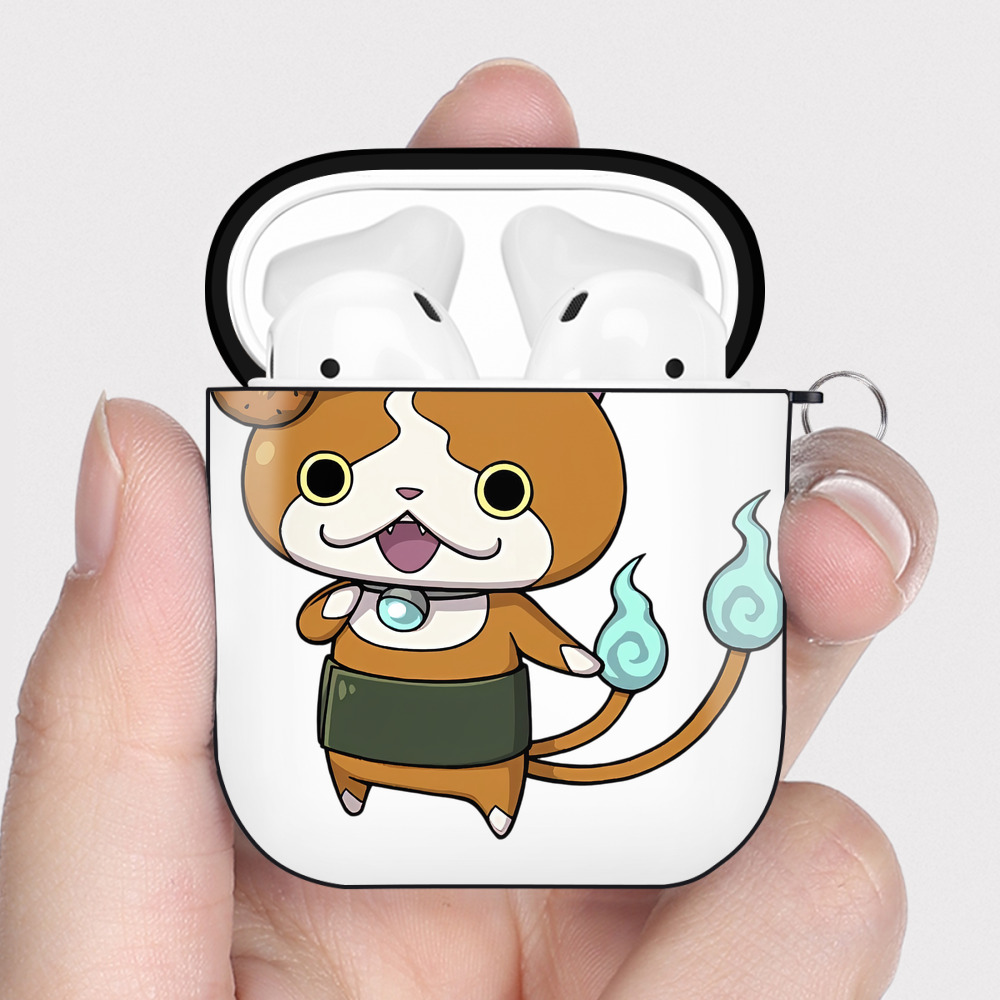 （画像用） 妖怪ウォッチ Yo-kai Watch AirPods 第2世代保護ケース ハードシェル ブラック 耐衝撃・防指紋・カラビナ付き