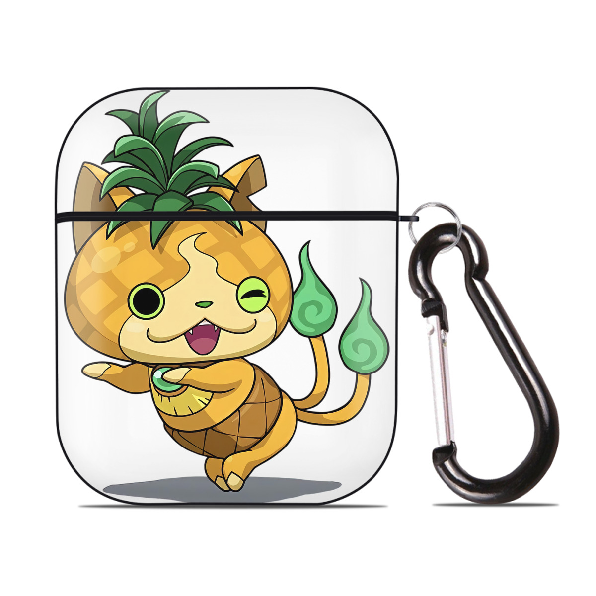 （画像用） 妖怪ウォッチ Yo-kai Watch AirPods 第2世代保護ケース ハードシェル ブラック 耐衝撃・防指紋・カラビナ付き