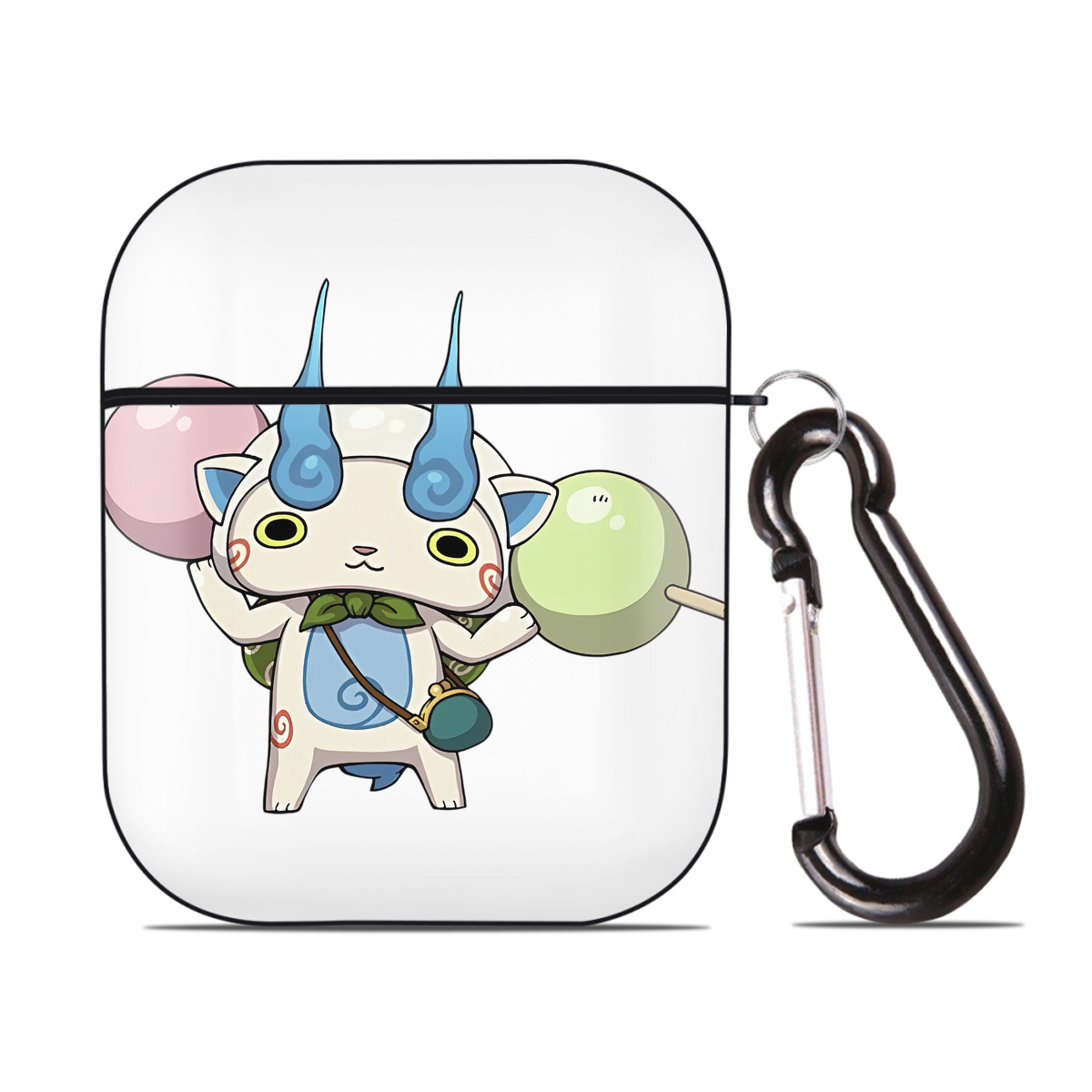 （画像用） 妖怪ウォッチ Yo-kai Watch AirPods 第2世代保護ケース ハードシェル ブラック 耐衝撃・防指紋・カラビナ付き