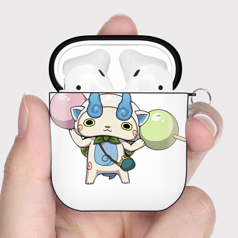 （画像用） 妖怪ウォッチ Yo-kai Watch AirPods 第2世代保護ケース ハードシェル ブラック 耐衝撃・防指紋・カラビナ付き