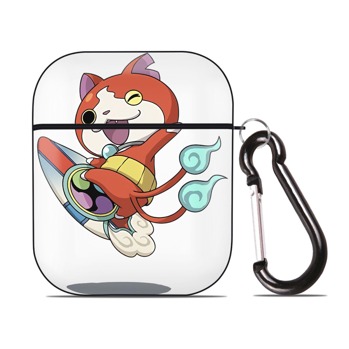 （画像用） 妖怪ウォッチ Yo-kai Watch AirPods 第2世代保護ケース ハードシェル ブラック 耐衝撃・防指紋・カラビナ付き