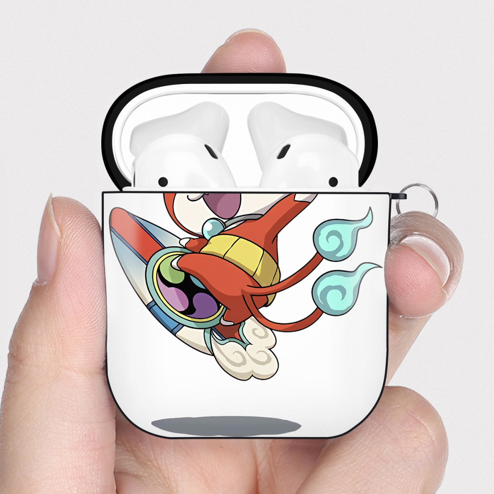 （画像用） 妖怪ウォッチ Yo-kai Watch AirPods 第2世代保護ケース ハードシェル ブラック 耐衝撃・防指紋・カラビナ付き