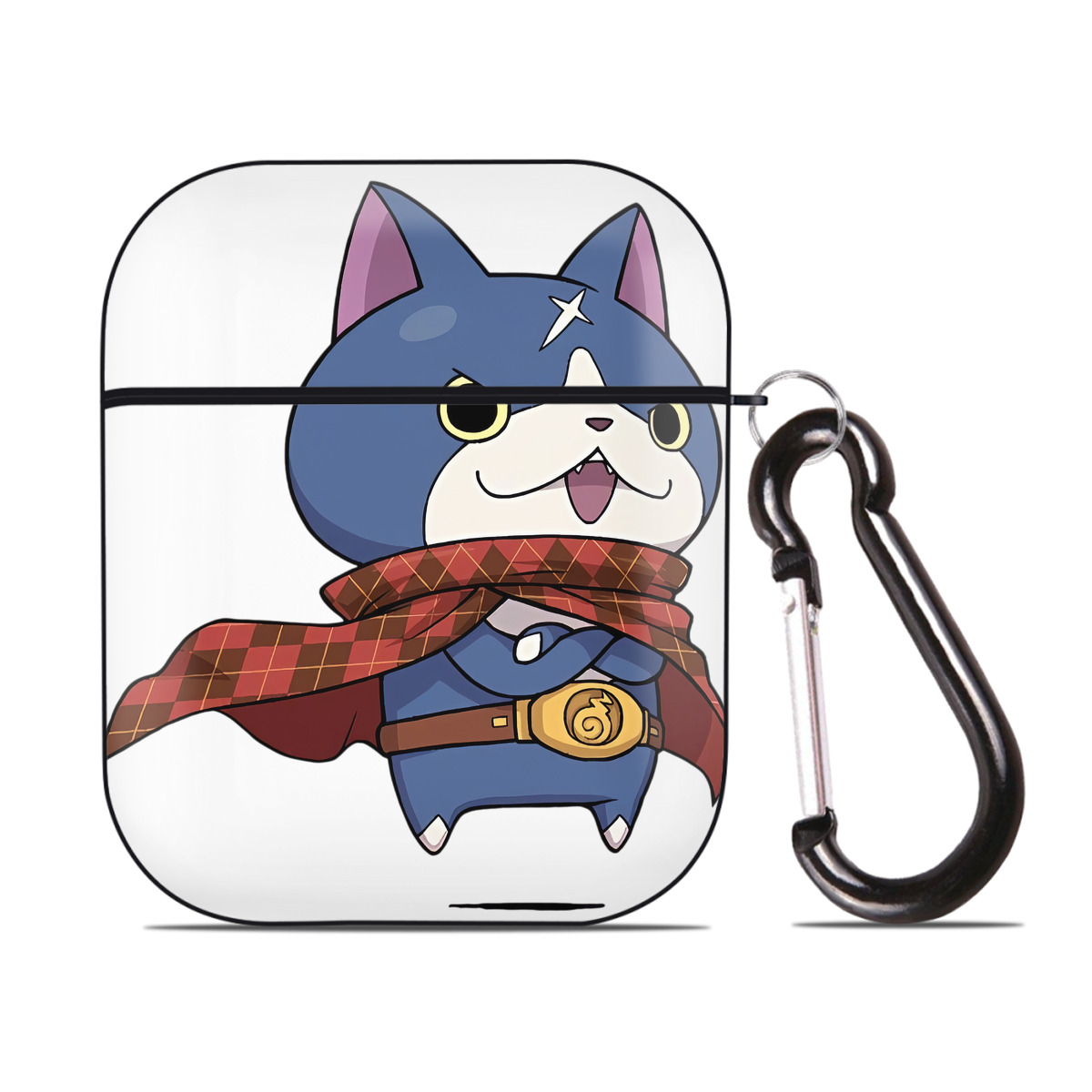 （画像用） 妖怪ウォッチ Yo-kai Watch AirPods 第2世代保護ケース ハードシェル ブラック 耐衝撃・防指紋・カラビナ付き