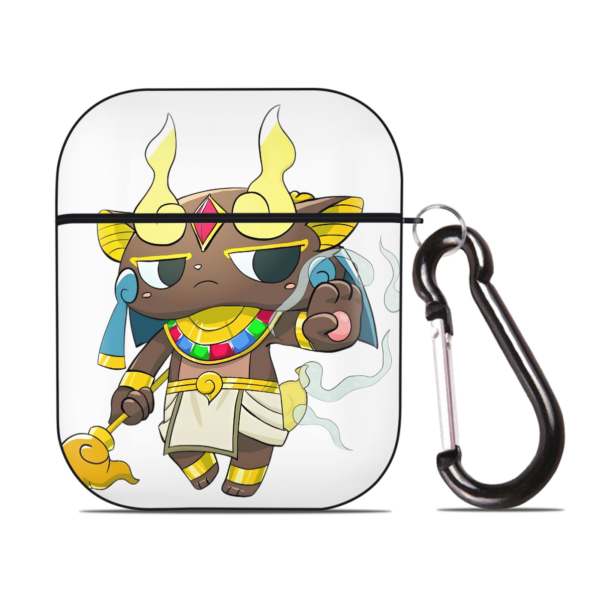 （画像用） 妖怪ウォッチ Yo-kai Watch AirPods 第2世代保護ケース ハードシェル ブラック 耐衝撃・防指紋・カラビナ付き