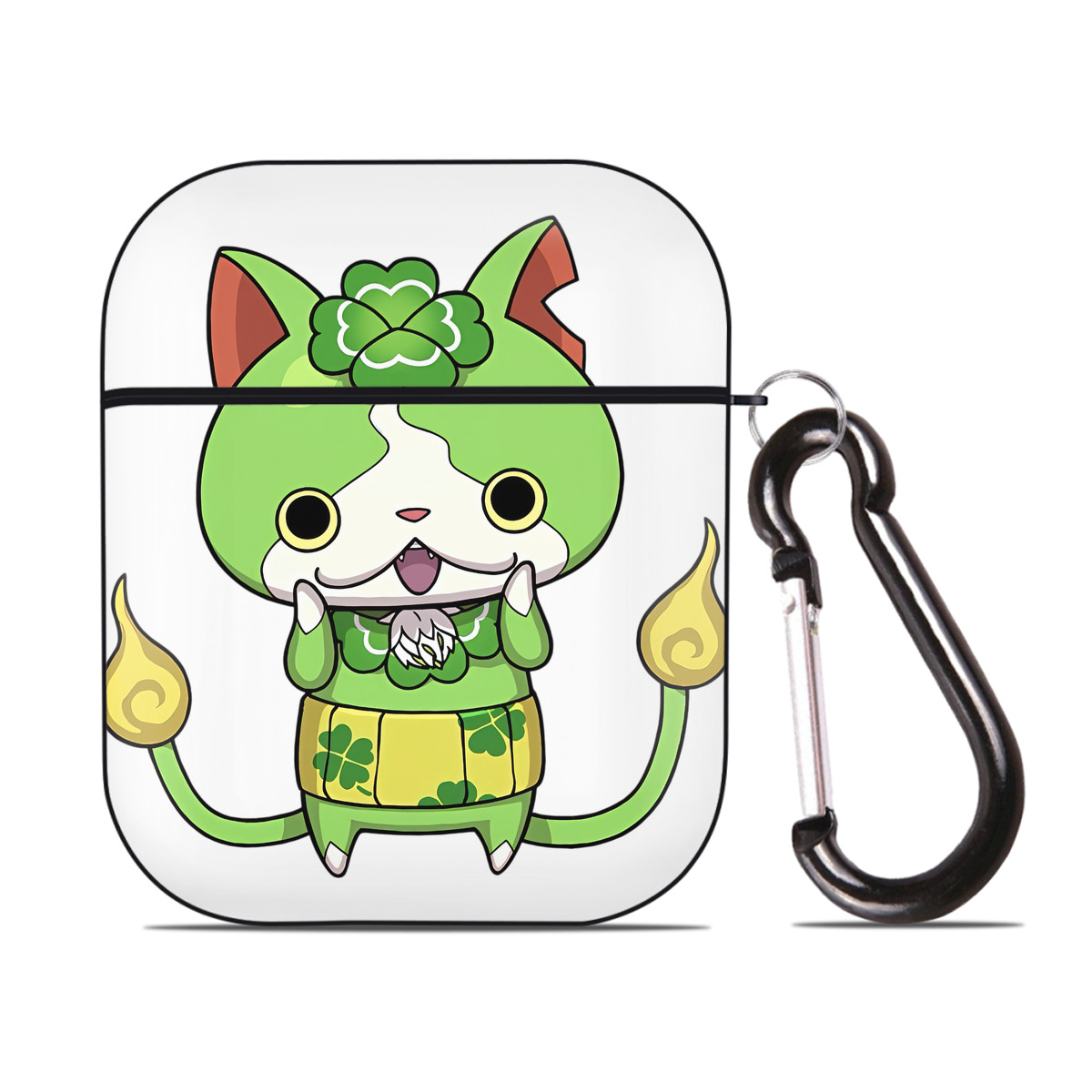 （画像用） 妖怪ウォッチ Yo-kai Watch AirPods 第2世代保護ケース ハードシェル ブラック 耐衝撃・防指紋・カラビナ付き