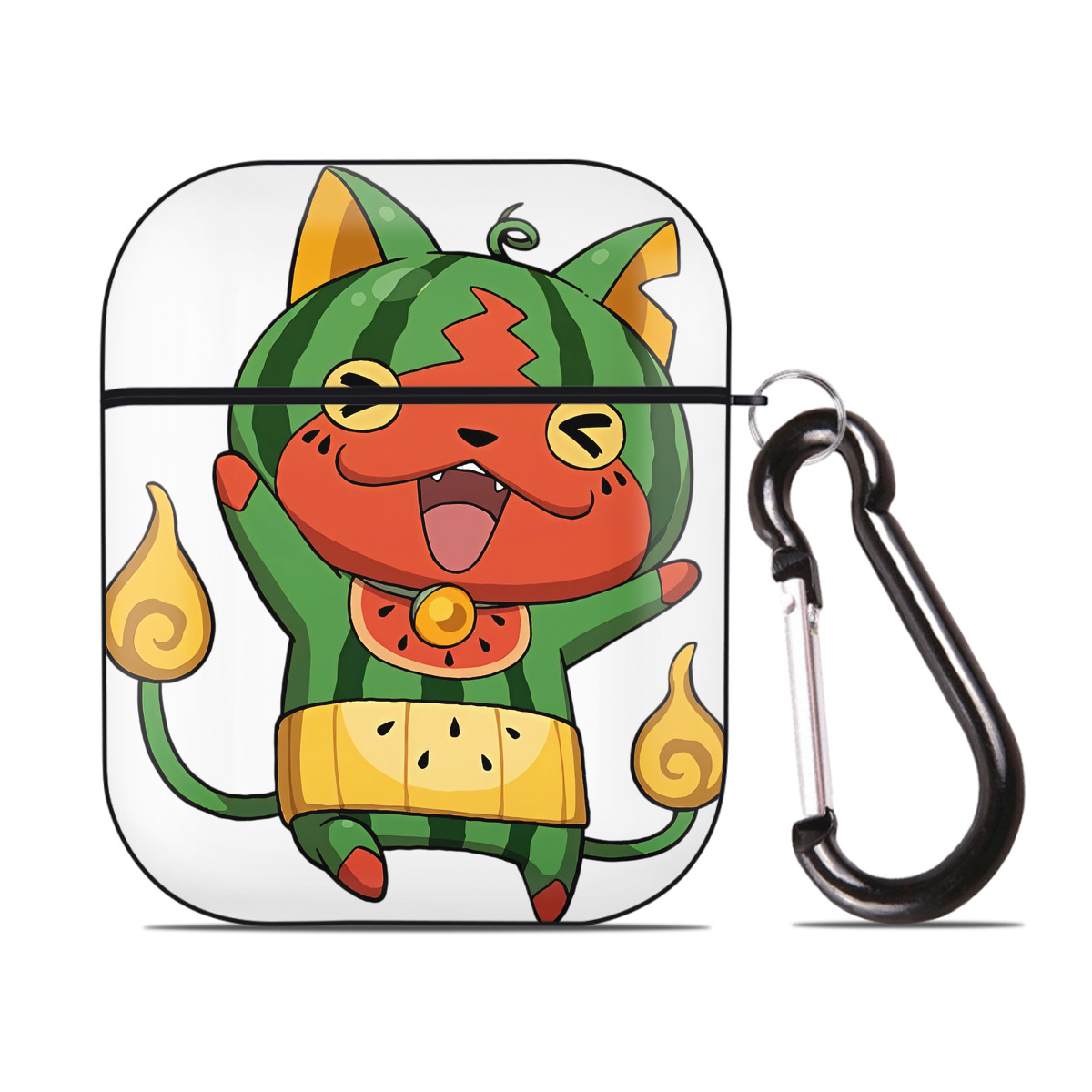 （画像用） 妖怪ウォッチ Yo-kai Watch AirPods 第2世代保護ケース ハードシェル ブラック 耐衝撃・防指紋・カラビナ付き