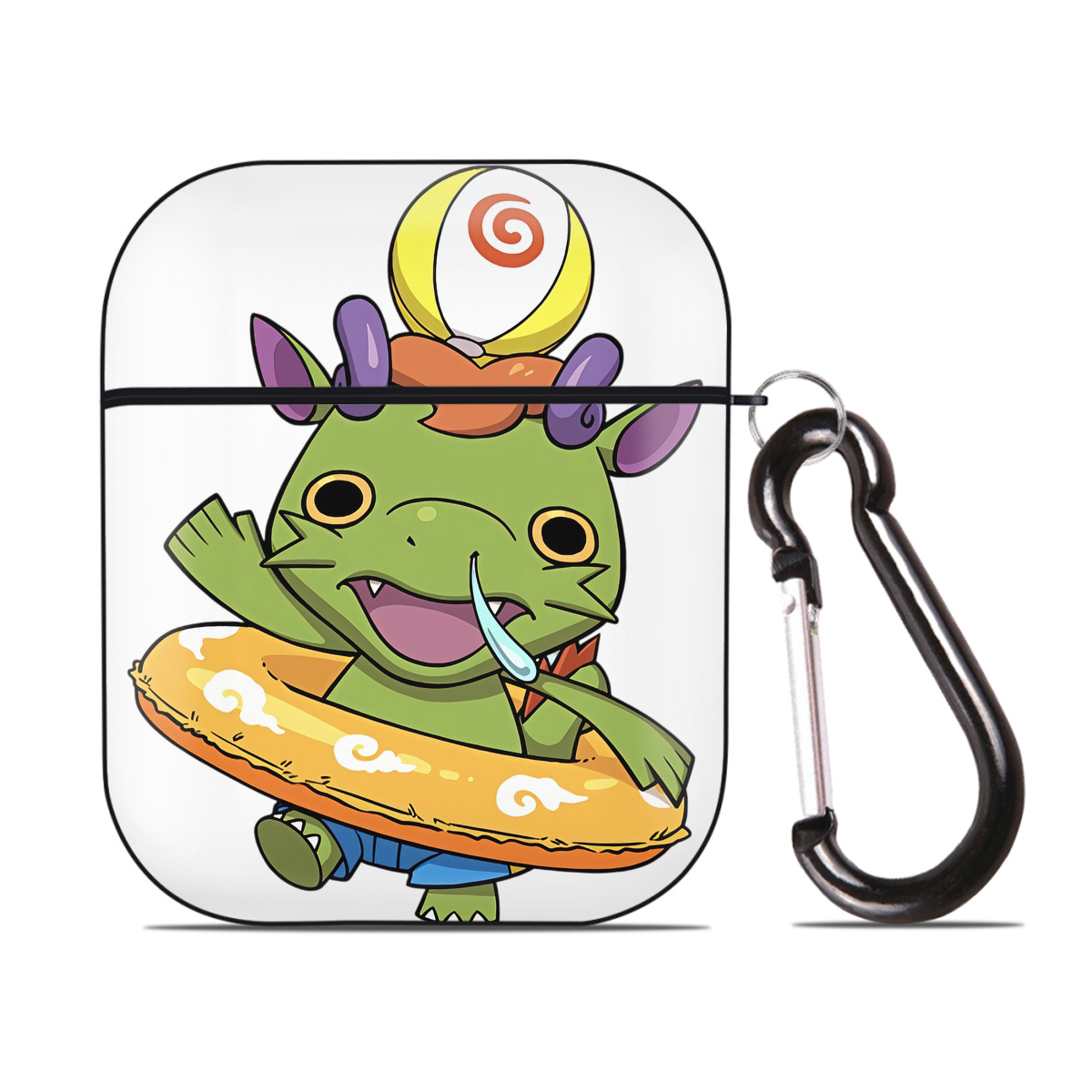 （画像用） 妖怪ウォッチ Yo-kai Watch AirPods 第2世代保護ケース ハードシェル ブラック 耐衝撃・防指紋・カラビナ付き