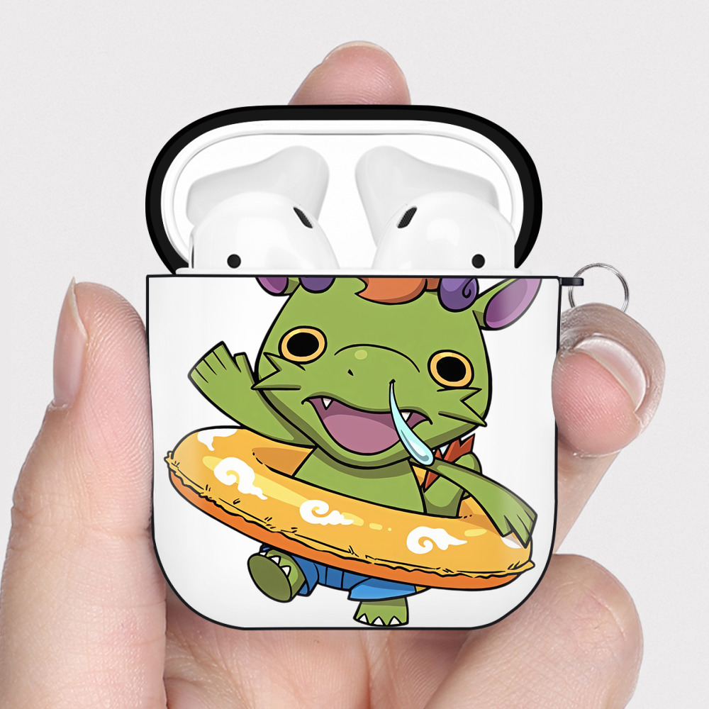 （画像用） 妖怪ウォッチ Yo-kai Watch AirPods 第2世代保護ケース ハードシェル ブラック 耐衝撃・防指紋・カラビナ付き