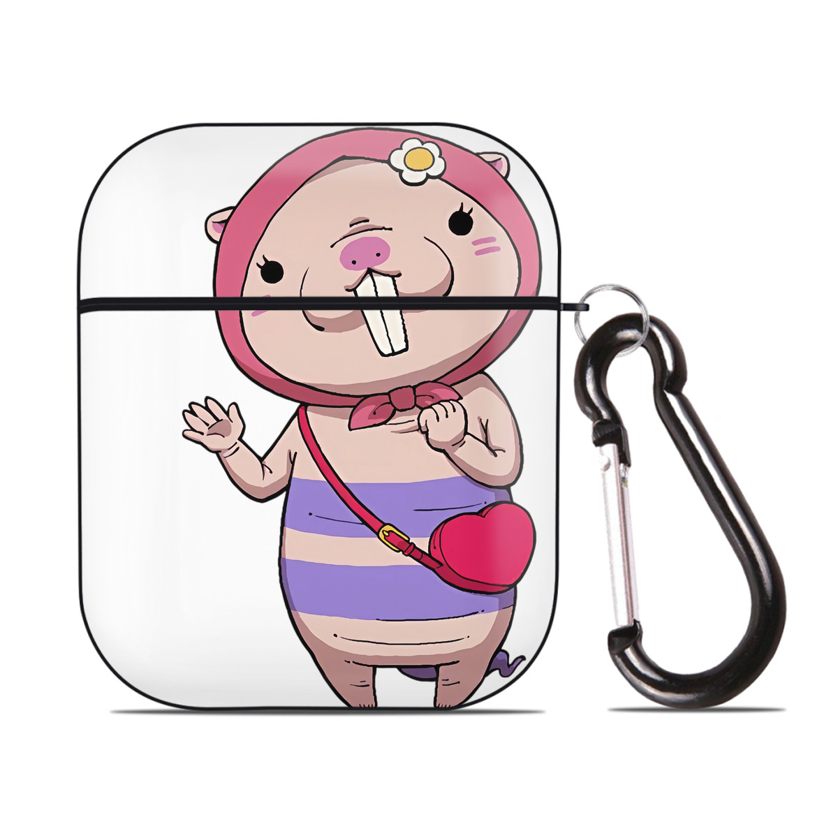 （画像用） 妖怪ウォッチ Yo-kai Watch AirPods 第2世代保護ケース ハードシェル ブラック 耐衝撃・防指紋・カラビナ付き