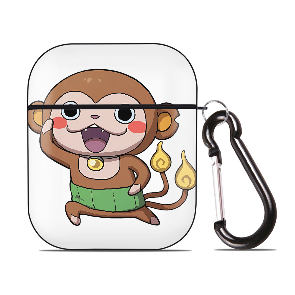 （画像用） 妖怪ウォッチ Yo-kai Watch AirPods 第2世代保護ケース ハードシェル ブラック 耐衝撃・防指紋・カラビナ付き
