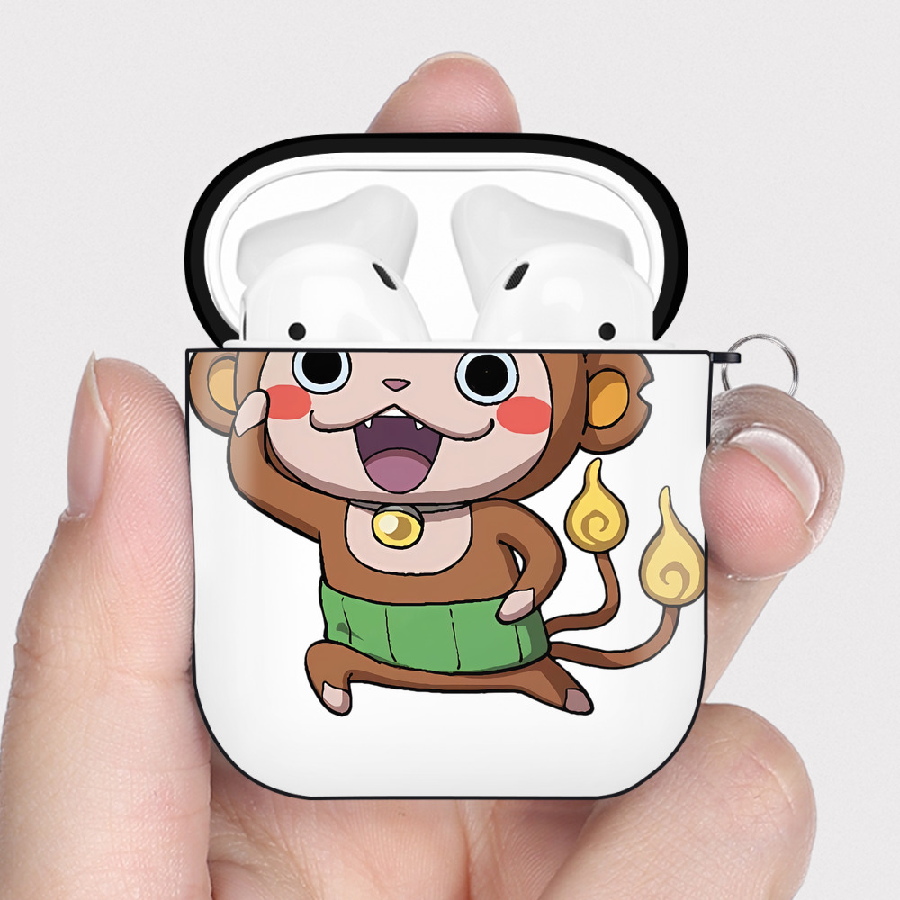 （画像用） 妖怪ウォッチ Yo-kai Watch AirPods 第2世代保護ケース ハードシェル ブラック 耐衝撃・防指紋・カラビナ付き