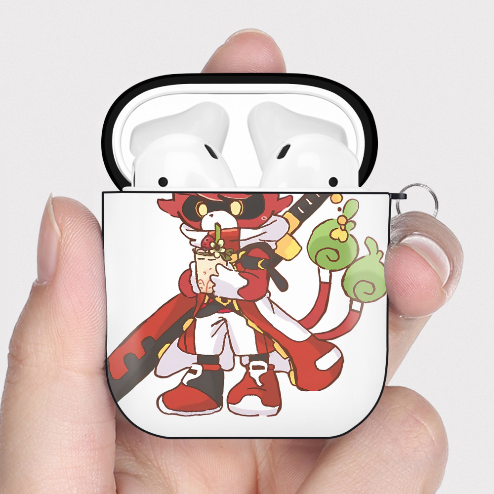 （画像用） 妖怪ウォッチ Yo-kai Watch AirPods 第2世代保護ケース ハードシェル ブラック 耐衝撃・防指紋・カラビナ付き