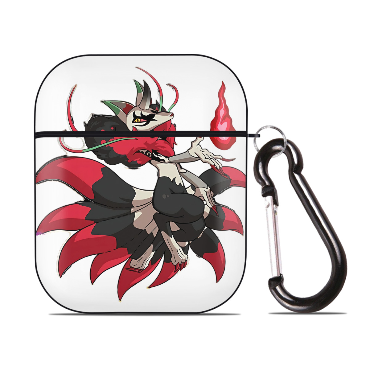 （画像用） 妖怪ウォッチ Yo-kai Watch AirPods 第2世代保護ケース ハードシェル ブラック 耐衝撃・防指紋・カラビナ付き