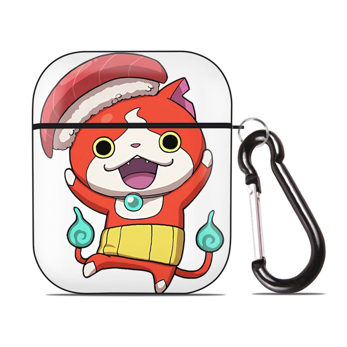（画像用） 妖怪ウォッチ Yo-kai Watch AirPods 第2世代保護ケース ハードシェル ブラック 耐衝撃・防指紋・カラビナ付き