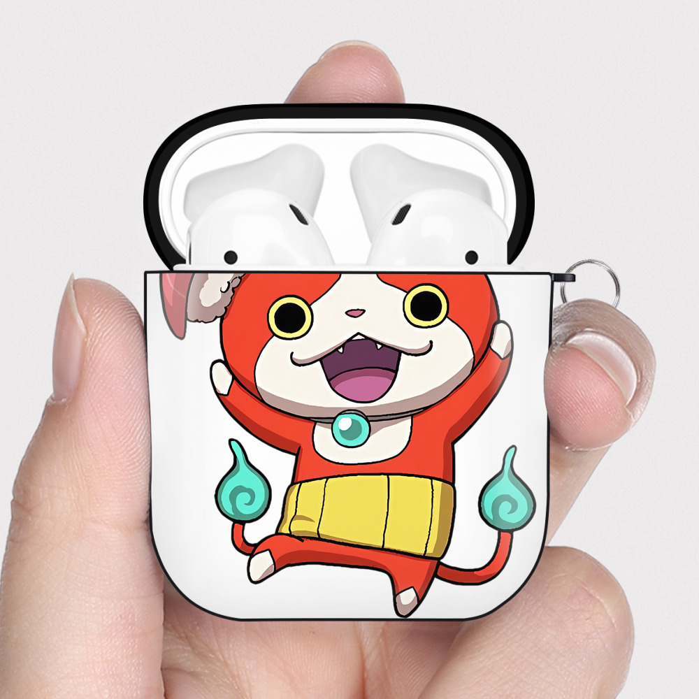 （画像用） 妖怪ウォッチ Yo-kai Watch AirPods 第2世代保護ケース ハードシェル ブラック 耐衝撃・防指紋・カラビナ付き