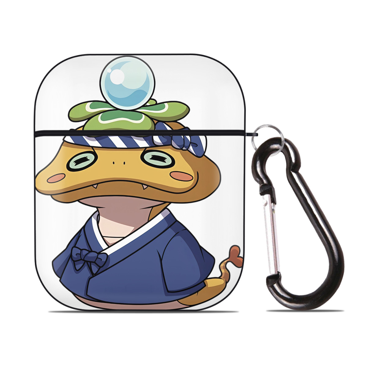 （画像用） 妖怪ウォッチ Yo-kai Watch AirPods 第2世代保護ケース ハードシェル ブラック 耐衝撃・防指紋・カラビナ付き