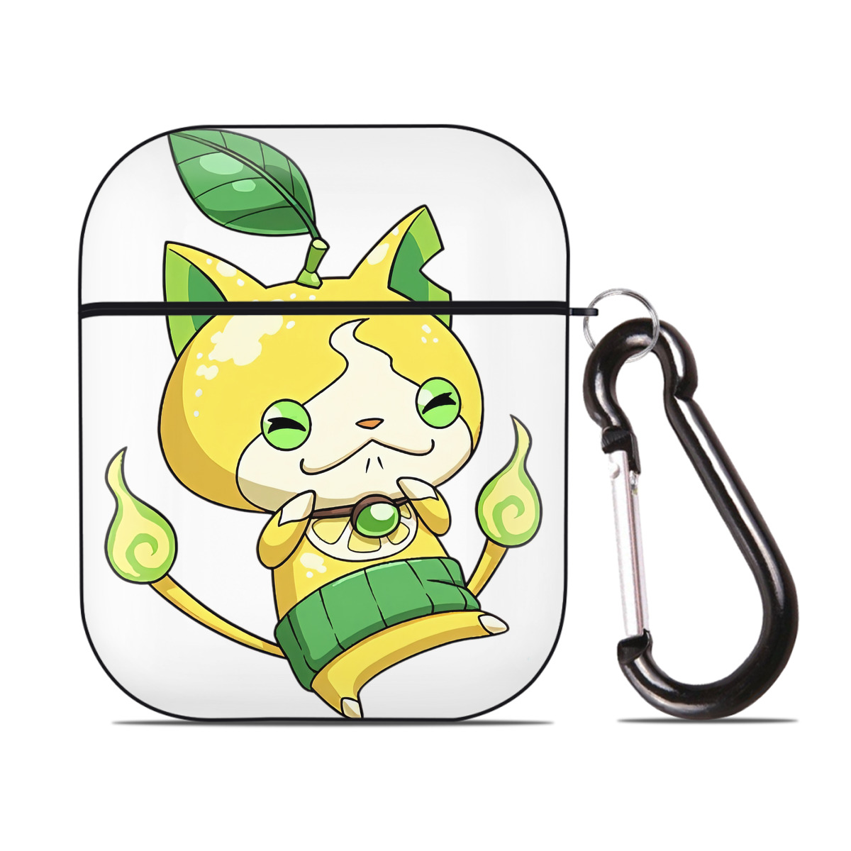 （画像用） 妖怪ウォッチ Yo-kai Watch AirPods 第2世代保護ケース ハードシェル ブラック 耐衝撃・防指紋・カラビナ付き