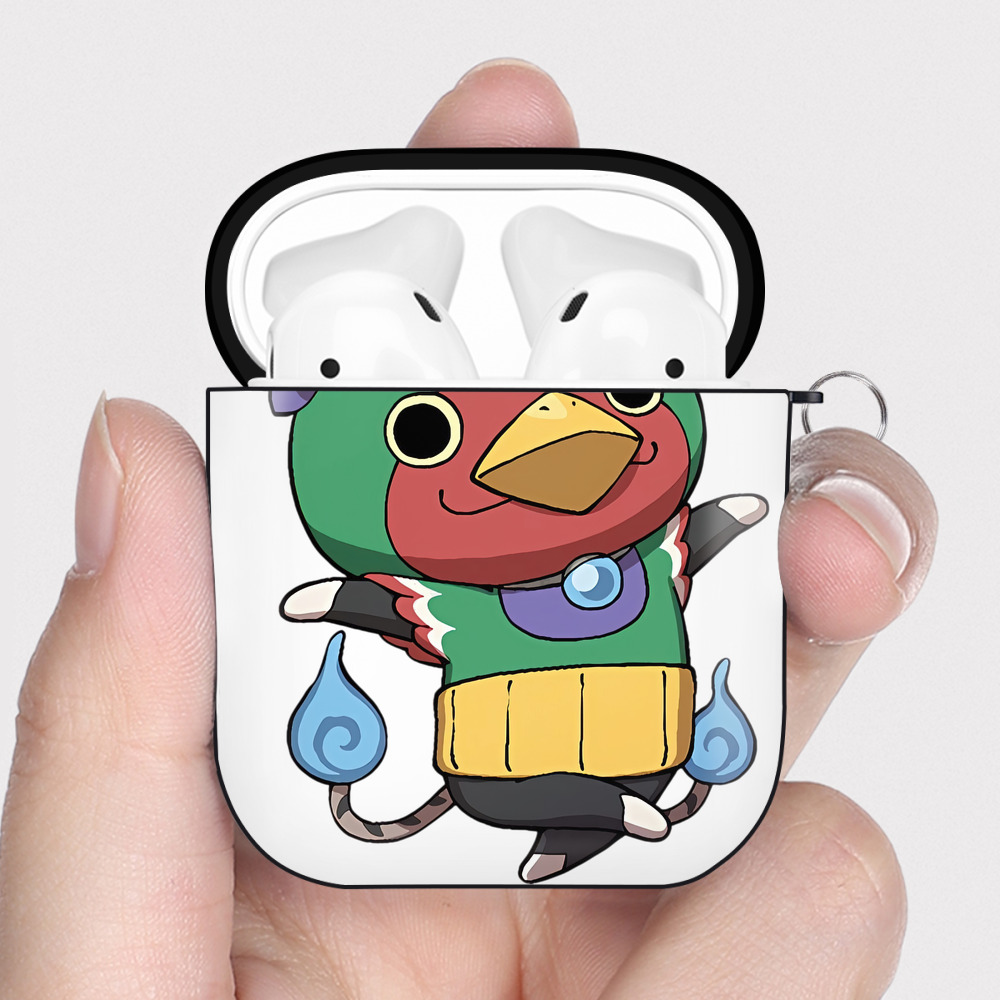 （画像用） 妖怪ウォッチ Yo-kai Watch AirPods 第2世代保護ケース ハードシェル ブラック 耐衝撃・防指紋・カラビナ付き