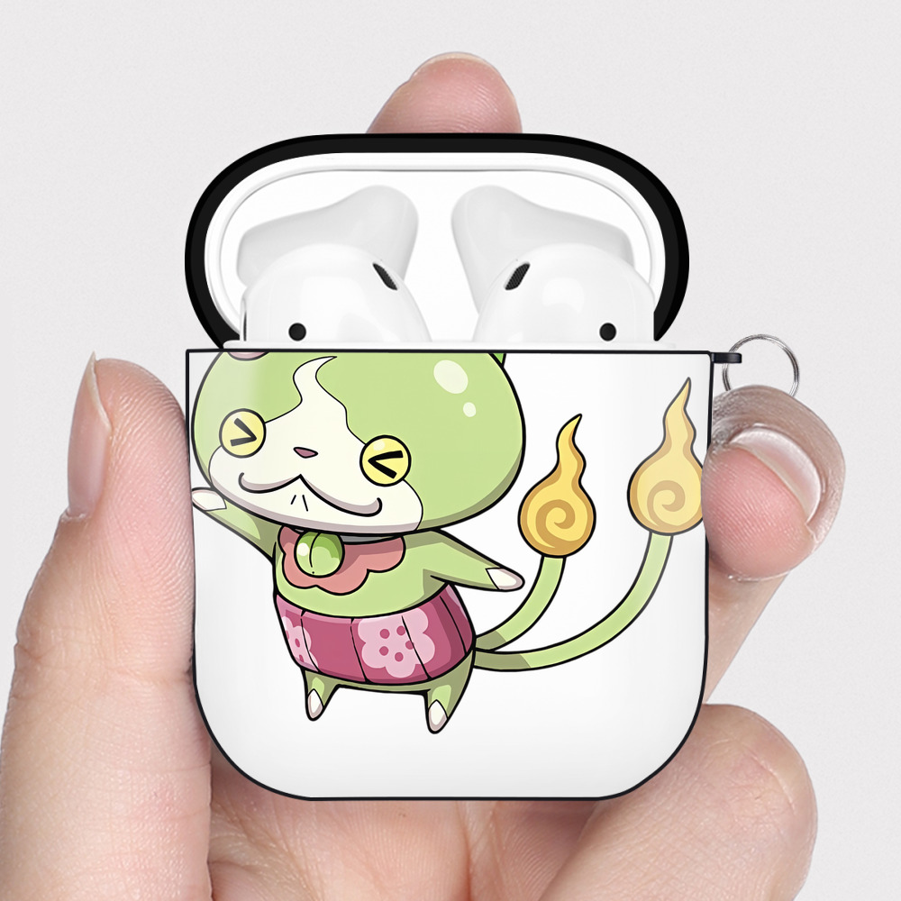 （画像用） 妖怪ウォッチ Yo-kai Watch AirPods 第2世代保護ケース ハードシェル ブラック 耐衝撃・防指紋・カラビナ付き