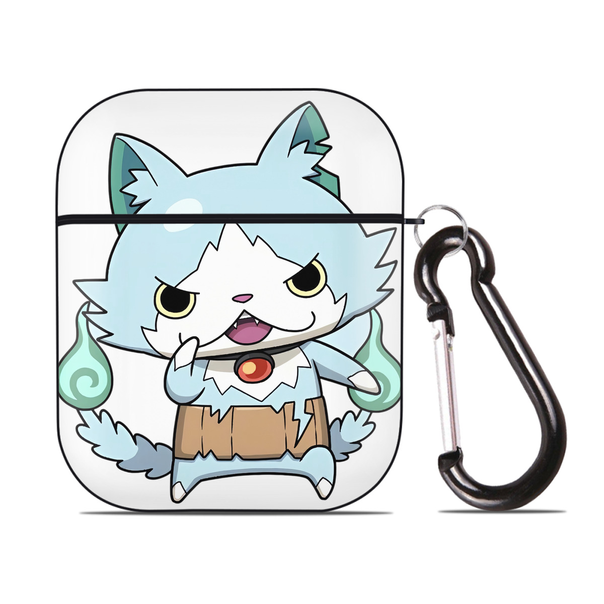 （画像用） 妖怪ウォッチ Yo-kai Watch AirPods 第2世代保護ケース ハードシェル ブラック 耐衝撃・防指紋・カラビナ付き