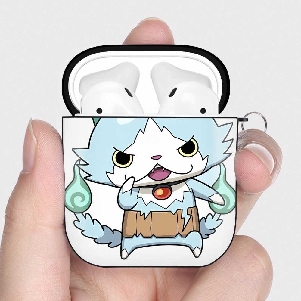 （画像用） 妖怪ウォッチ Yo-kai Watch AirPods 第2世代保護ケース ハードシェル ブラック 耐衝撃・防指紋・カラビナ付き