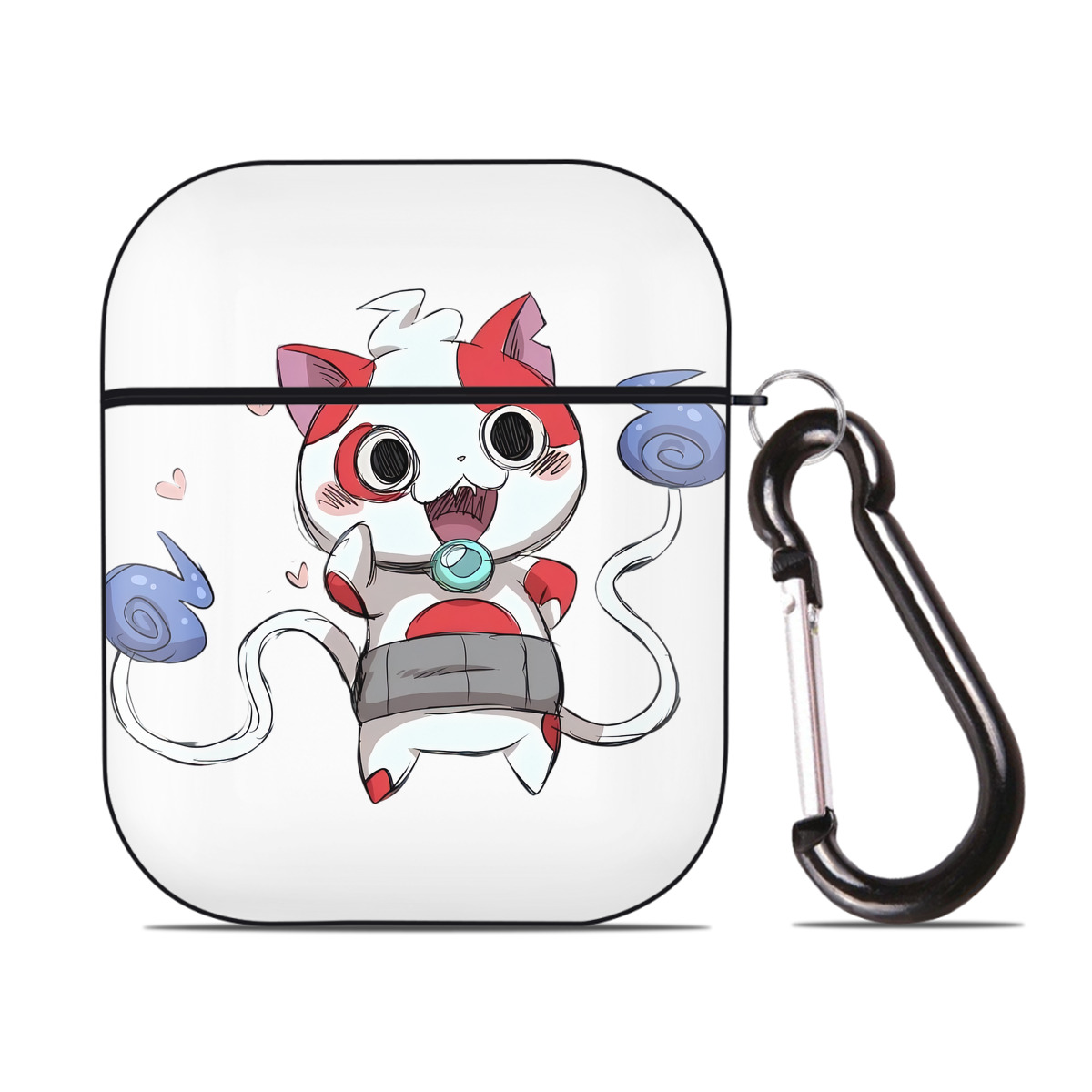 （画像用） 妖怪ウォッチ Yo-kai Watch AirPods 第2世代保護ケース ハードシェル ブラック 耐衝撃・防指紋・カラビナ付き