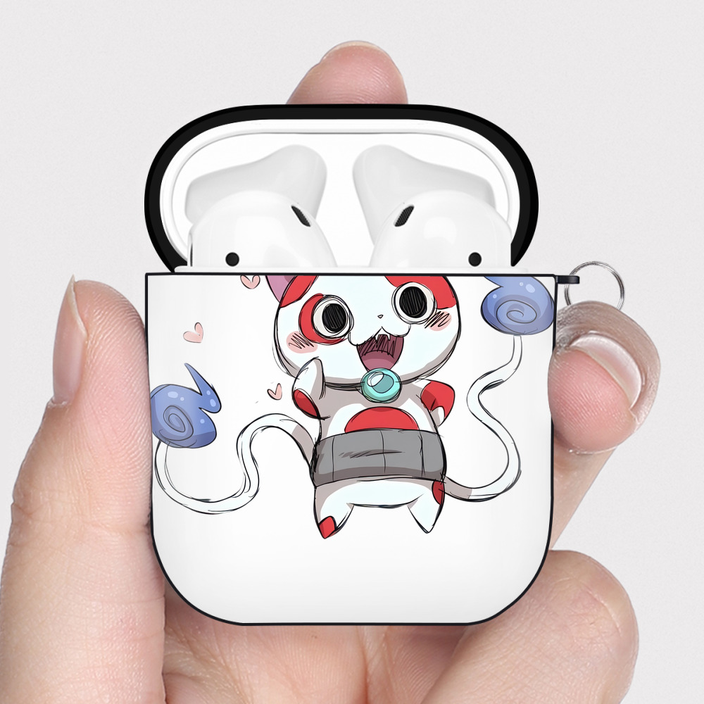 （画像用） 妖怪ウォッチ Yo-kai Watch AirPods 第2世代保護ケース ハードシェル ブラック 耐衝撃・防指紋・カラビナ付き