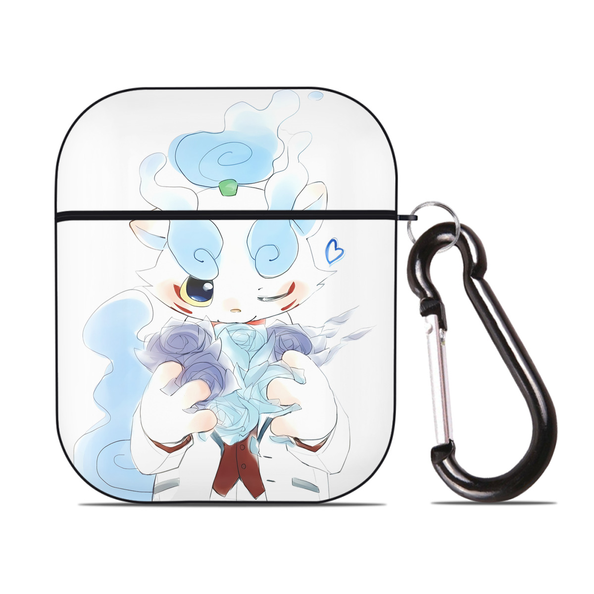 （画像用） 妖怪ウォッチ Yo-kai Watch AirPods 第2世代保護ケース ハードシェル ブラック 耐衝撃・防指紋・カラビナ付き
